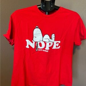 EUC- Vibrant Red Snoopy Graphic Short Sleeve Tee